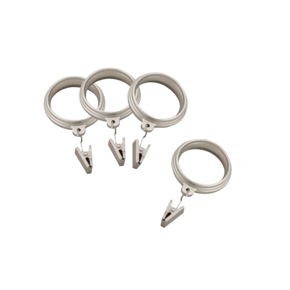 2 Packs Allen+Roth Curtain Clip Rings 7 Pack Brushed Nickel Fits 1" Diameter Rod - Picture 1 of 3